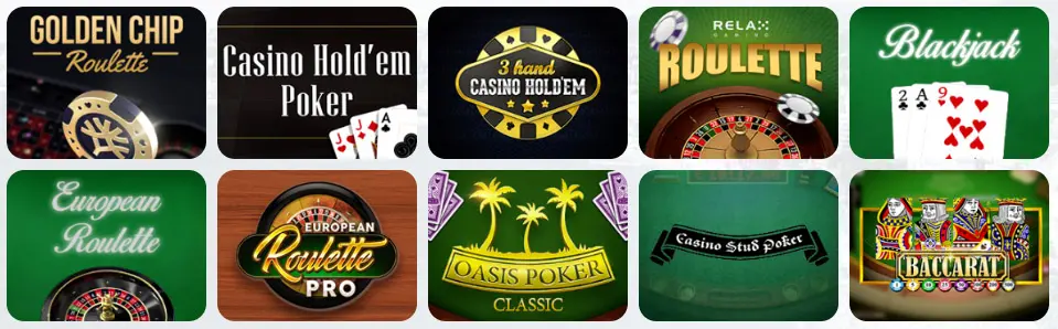 Giochi da tavolo al WINORAMA CASINO